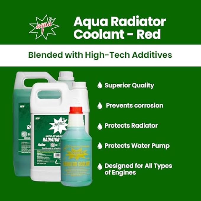 أكوا مبرد الرادياتر أخضر فورمولا ألماني، حماية محرك متفوقة، محلول مضاد للتجمد طويل الأمد (1 لتر) - Image 2